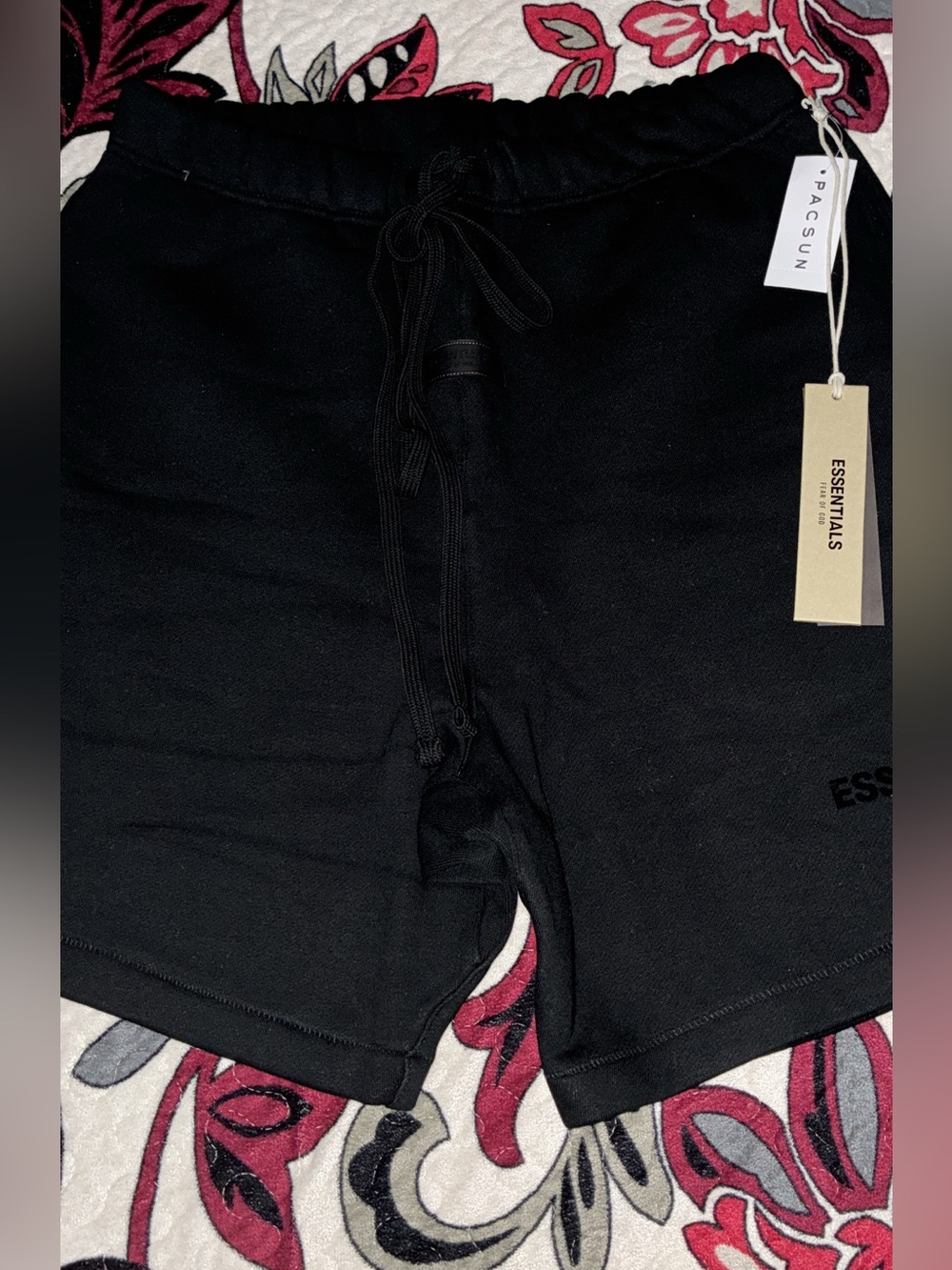 Essentials Men’s Black Athletic Drawstring Shorts